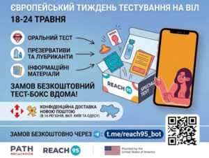 18–24 травня — Європейський тиждень тестування на ВІЛ 18–24 травня — Європейський тиждень тестування на ВІЛ